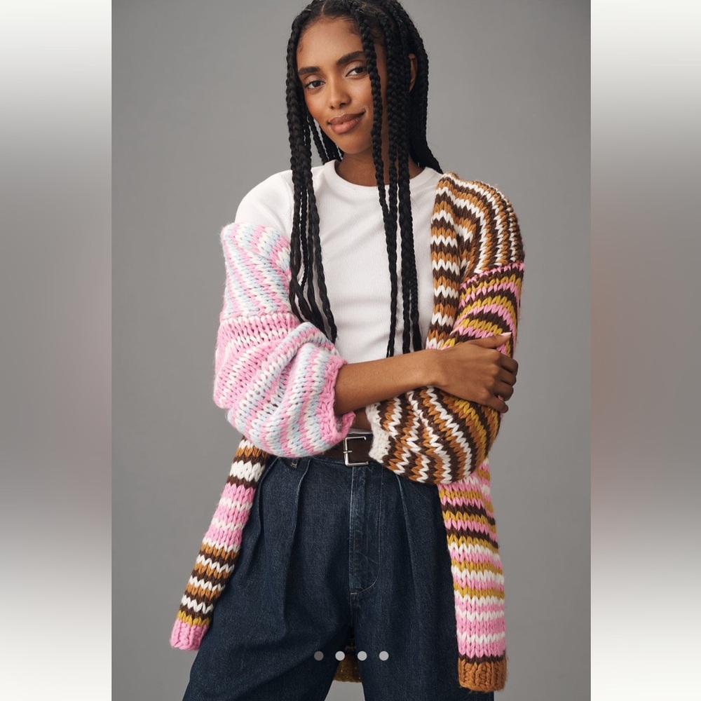 Anthropologie Striper Cozy Cardigan Sweater